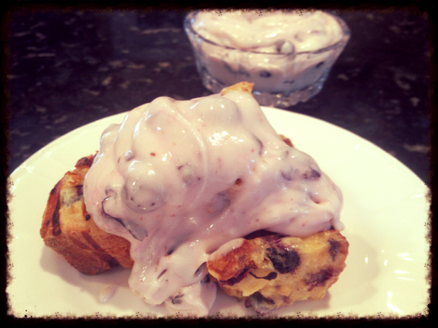 French blueberry toast with frosting