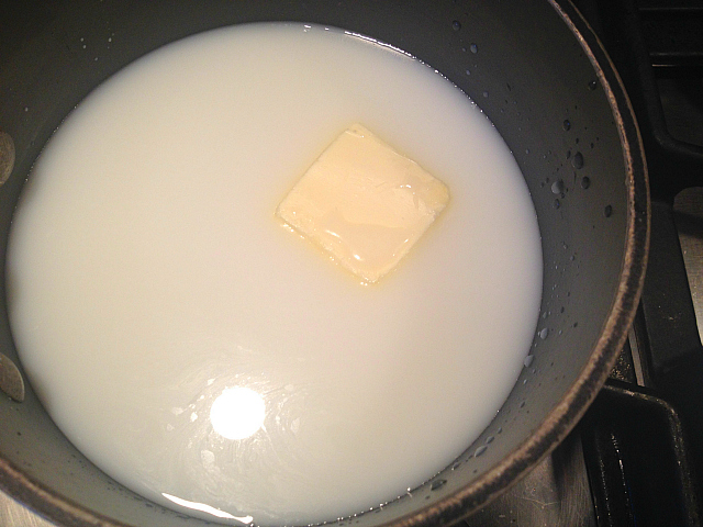 Polenta - milk and butter